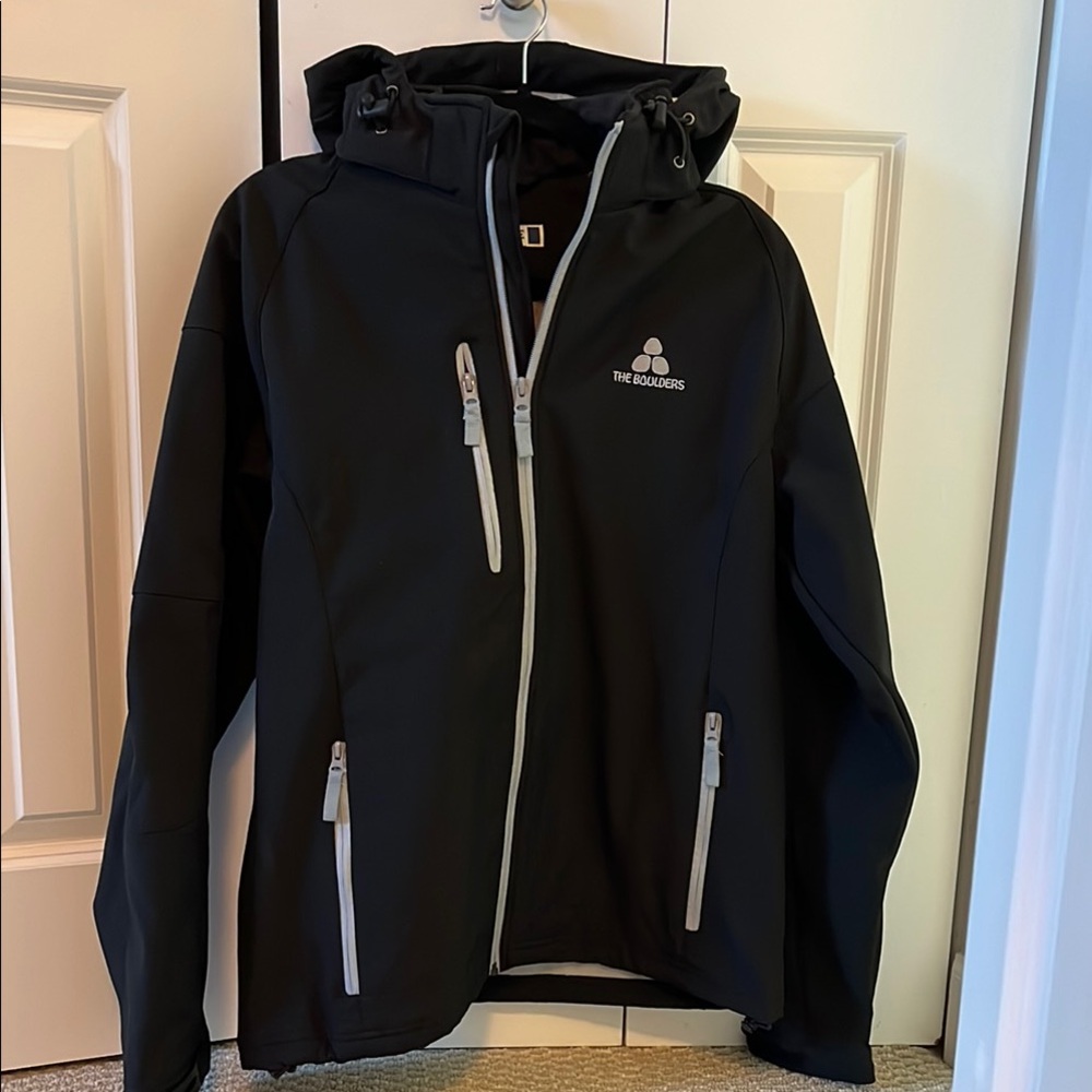 Clique Black Water Resistant Fleece Lined Hooded Black Performance Jacket Size M
